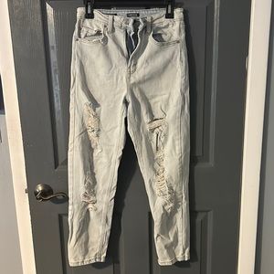 Target Wild Fable ripped mom jeans, size 2, light wash color.